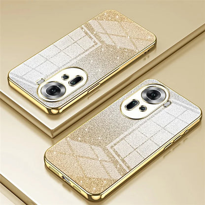 Drop-Proof TPU Shell for Oppo Reno11 (China) 5G Gradient Glitter Phone Case Electroplated Cover