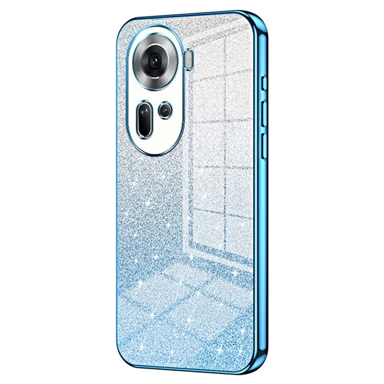 Drop-Proof TPU Shell for Oppo Reno11 (China) 5G Gradient Glitter Phone Case Electroplated Cover