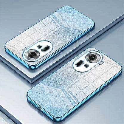 Drop-Proof TPU Shell for Oppo Reno11 (China) 5G Gradient Glitter Phone Case Electroplated Cover