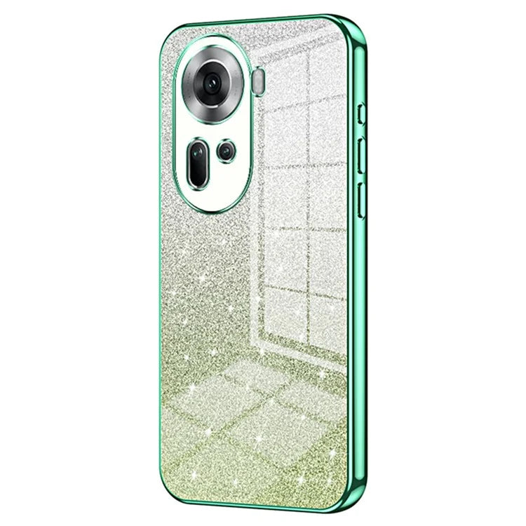 Drop-Proof TPU Shell for Oppo Reno11 (China) 5G Gradient Glitter Phone Case Electroplated Cover