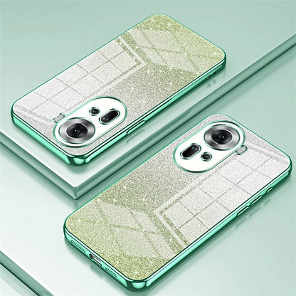 Drop-Proof TPU Shell for Oppo Reno11 (China) 5G Gradient Glitter Phone Case Electroplated Cover