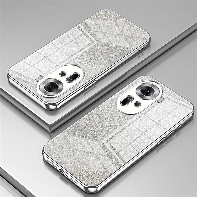 Drop-Proof TPU Shell for Oppo Reno11 (China) 5G Gradient Glitter Phone Case Electroplated Cover