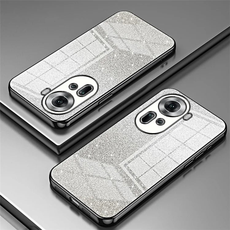 Drop-Proof TPU Shell for Oppo Reno11 (China) 5G Gradient Glitter Phone Case Electroplated Cover