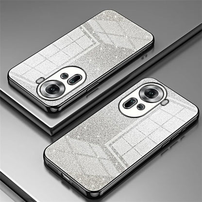 Drop-Proof TPU Shell for Oppo Reno11 (China) 5G Gradient Glitter Phone Case Electroplated Cover