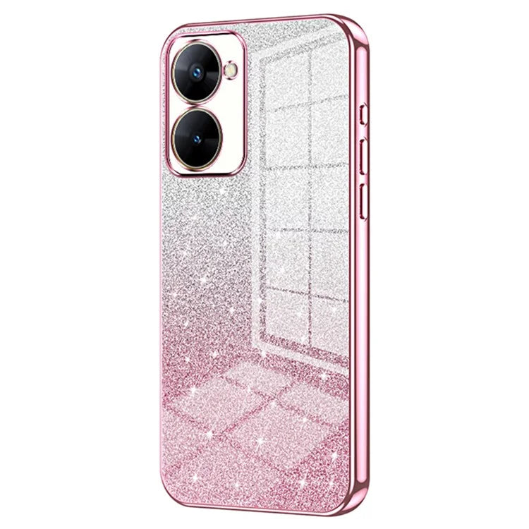 Phone Case for Realme V30t Cover Gradient Glitter Electroplating Cell Phone Shell