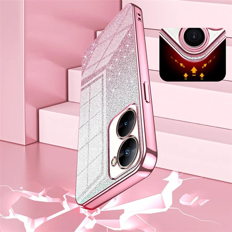 Phone Case for Realme V30t Cover Gradient Glitter Electroplating Cell Phone Shell