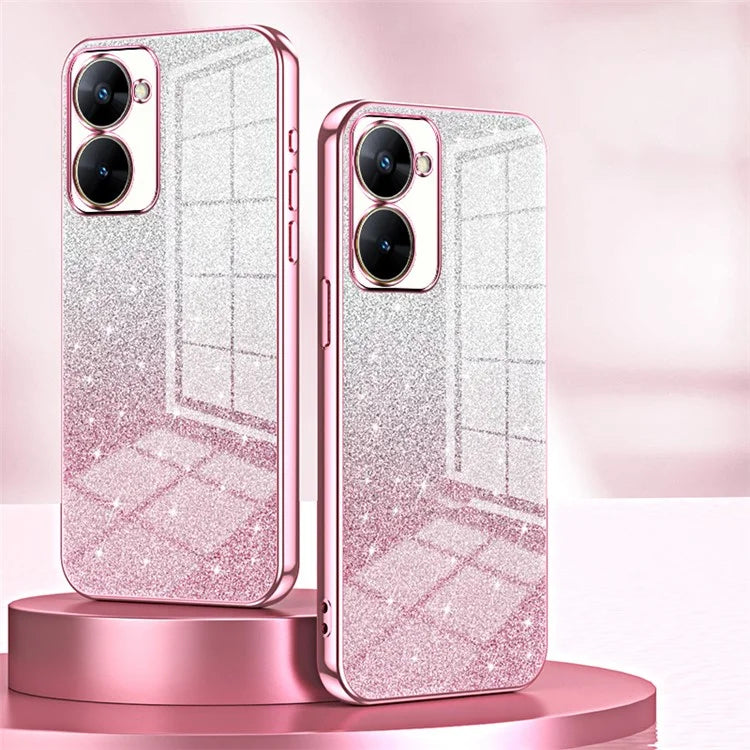 Phone Case for Realme V30t Cover Gradient Glitter Electroplating Cell Phone Shell