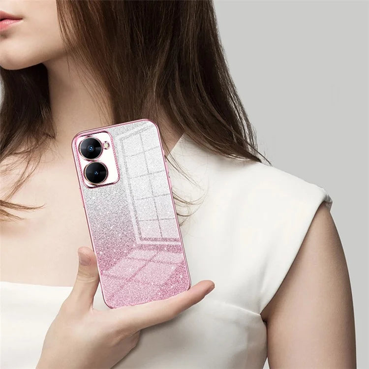 Phone Case for Realme V30t Cover Gradient Glitter Electroplating Cell Phone Shell