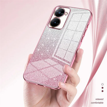Phone Case for Realme V30t Cover Gradient Glitter Electroplating Cell Phone Shell