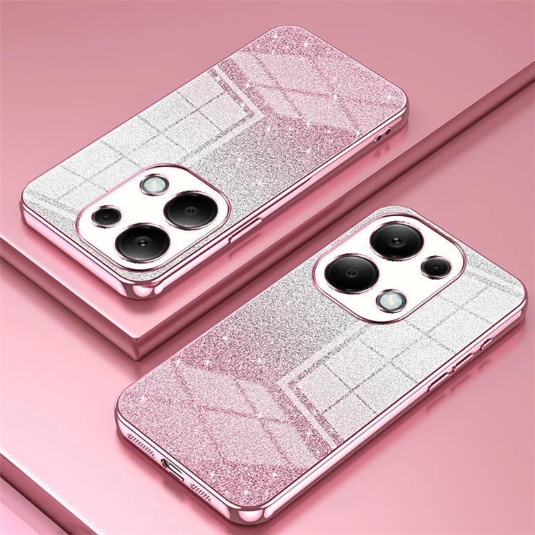 For Xiaomi Redmi Note 13 Pro 4G / Poco M6 Pro 4G Electroplating Shell Gradient Glitter Slim-Fit TPU Cell Phone Cases