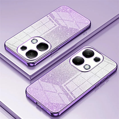 For Xiaomi Redmi Note 13 Pro 4G / Poco M6 Pro 4G Electroplating Shell Gradient Glitter Slim-Fit TPU Cell Phone Cases