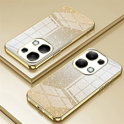 For Xiaomi Redmi Note 13 Pro 4G / Poco M6 Pro 4G Electroplating Shell Gradient Glitter Slim-Fit TPU Cell Phone Cases