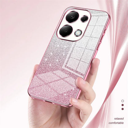 For Xiaomi Redmi Note 13 Pro 4G / Poco M6 Pro 4G Electroplating Shell Gradient Glitter Slim-Fit TPU Cell Phone Cases