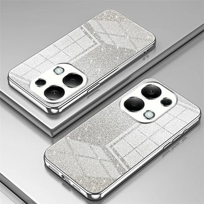 For Xiaomi Redmi Note 13 Pro 4G / Poco M6 Pro 4G Electroplating Shell Gradient Glitter Slim-Fit TPU Cell Phone Cases