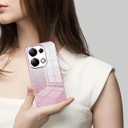 For Xiaomi Redmi Note 13 Pro 4G / Poco M6 Pro 4G Electroplating Shell Gradient Glitter Slim-Fit TPU Cell Phone Cases