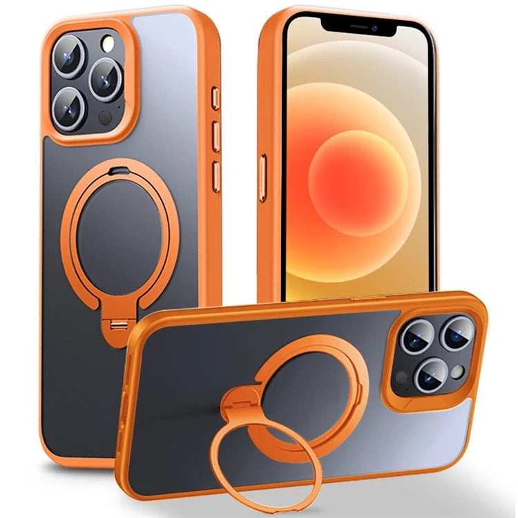 For iPhone 12 Pro / 12 Case Kickstand Shell Compatible with MagSafe TPU+PC Slim-Fit Phone Cover