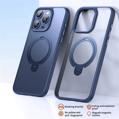 For iPhone 12 Pro / 12 Case Kickstand Shell Compatible with MagSafe TPU+PC Slim-Fit Phone Cover