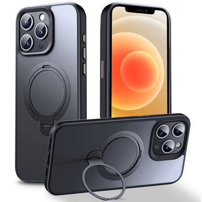 For iPhone 12 Pro Max Kickstand Phone Case TPU+PC Phone Back Cover Compatible with MagSafe
