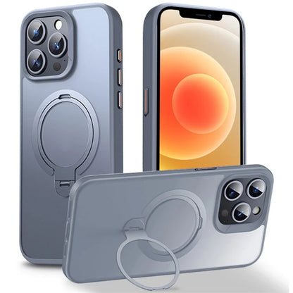 For iPhone 12 Pro Max Kickstand Phone Case TPU+PC Phone Back Cover Compatible with MagSafe