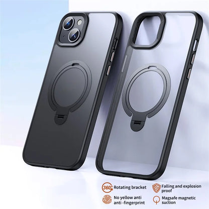 Magnetic Phone Case for iPhone 13 / 14 TPU+PC Phone Cover Kickstand Shell Compatible with MagSafe
