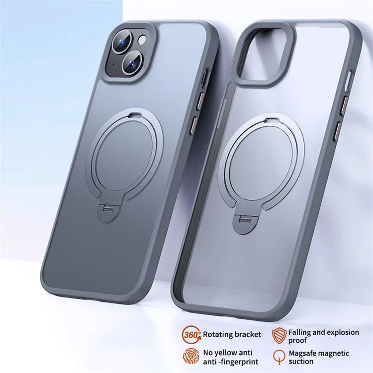 Magnetic Phone Case for iPhone 13 / 14 TPU+PC Phone Cover Kickstand Shell Compatible with MagSafe