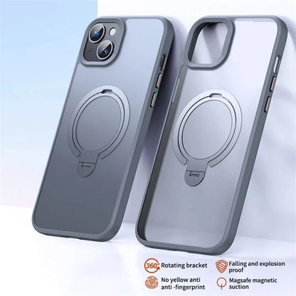 Magnetic Phone Case for iPhone 13 / 14 TPU+PC Phone Cover Kickstand Shell Compatible with MagSafe