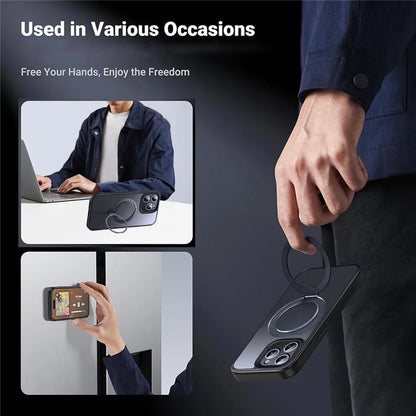 For iPhone 13 Pro Case Compatible with MagSafe TPU+PC Phone Back Cover with Kickstand