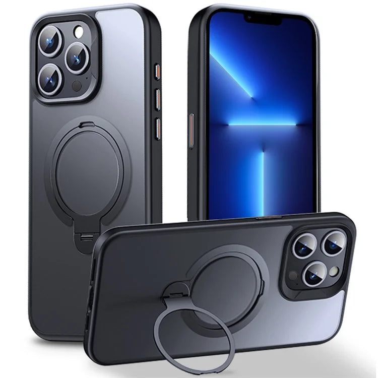 For iPhone 13 Pro Max Case Kickstand Anti-Scratch TPU+PC Phone Cover Compatible with MagSafe