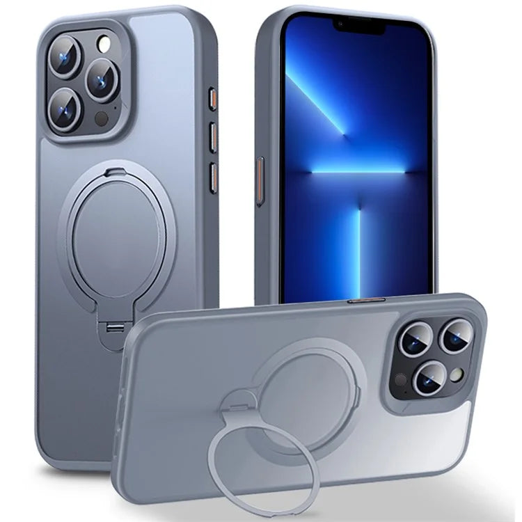 For iPhone 13 Pro Max Case Kickstand Anti-Scratch TPU+PC Phone Cover Compatible with MagSafe
