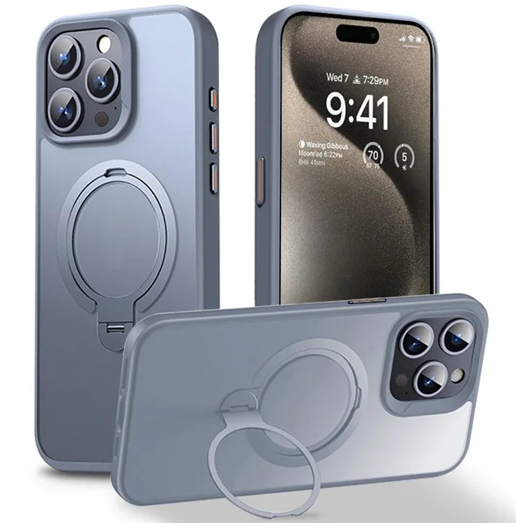 For iPhone 14 Pro Max Case Magnetic Ring Kickstand TPU+PC Phone Cover Compatible with MagSafe