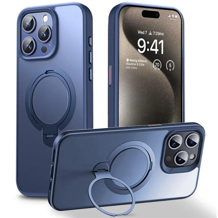 For iPhone 14 Pro Max Case Magnetic Ring Kickstand TPU+PC Phone Cover Compatible with MagSafe