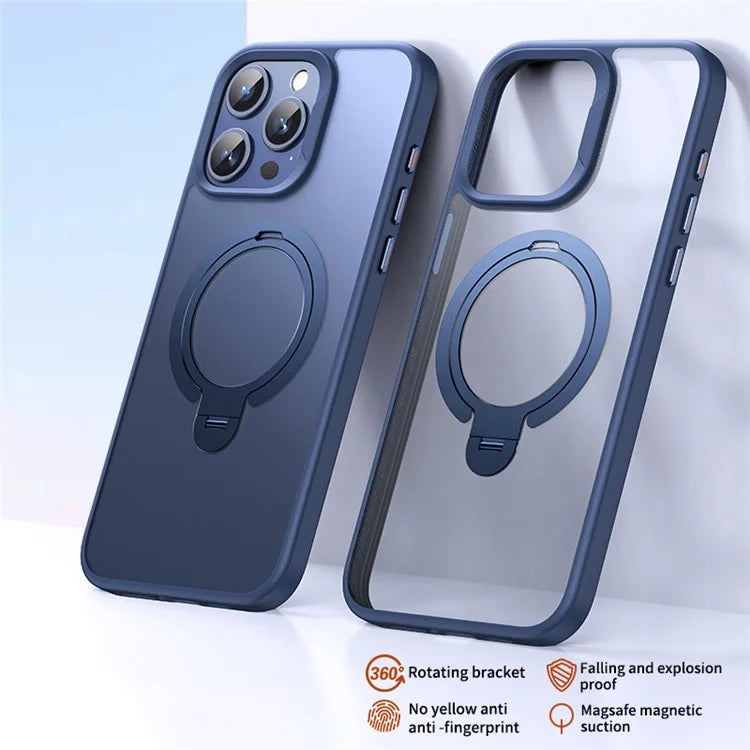 For iPhone 14 Pro Max Case Magnetic Ring Kickstand TPU+PC Phone Cover Compatible with MagSafe