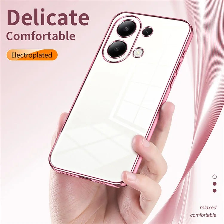 Back Shell for Xiaomi Redmi Note 13 4G Anti-fingerprint Electroplating TPU Cell Phone Case
