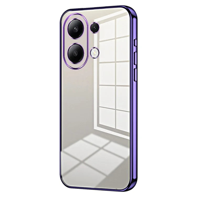 Back Shell for Xiaomi Redmi Note 13 4G Anti-fingerprint Electroplating TPU Cell Phone Case