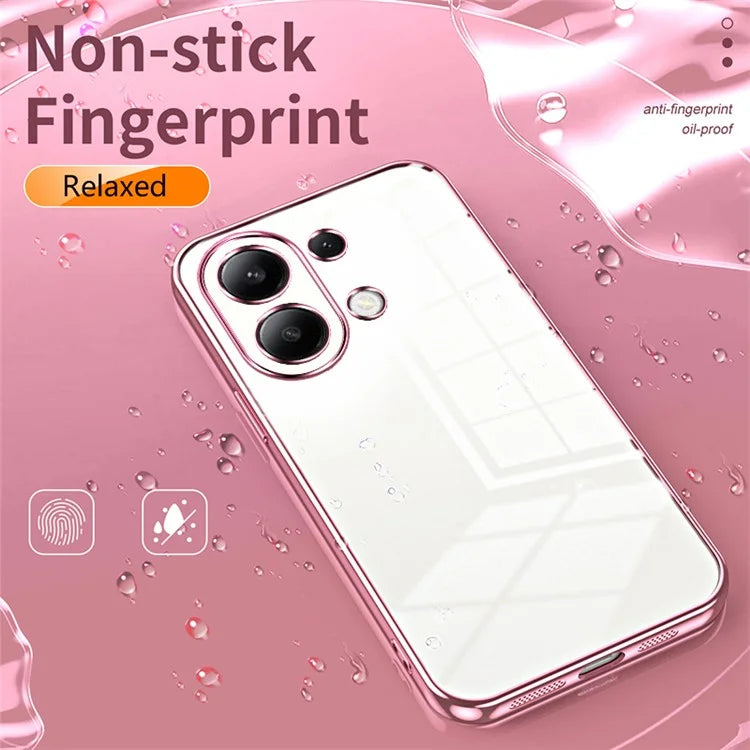 Back Shell for Xiaomi Redmi Note 13 4G Anti-fingerprint Electroplating TPU Cell Phone Case