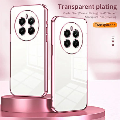 For Realme 12+ 5G Cell Phone Cases Flexible TPU Electroplating Phone Protector