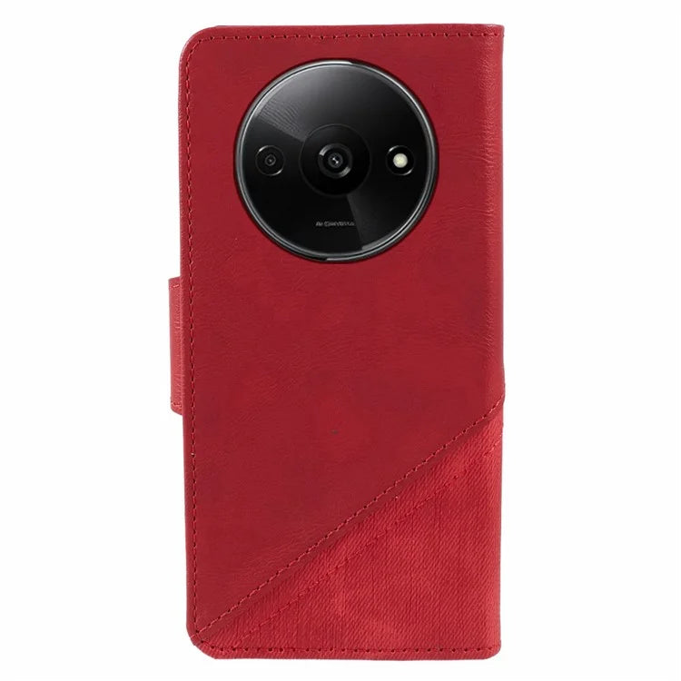 For Xiaomi Redmi A3 Case Crazy Horse Texture Splicing Phone Wallet Cover