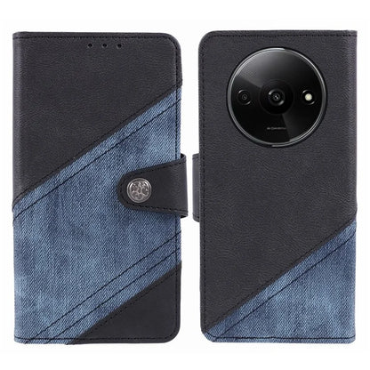 For Xiaomi Redmi A3 Case Crazy Horse Texture Splicing Phone Wallet Cover