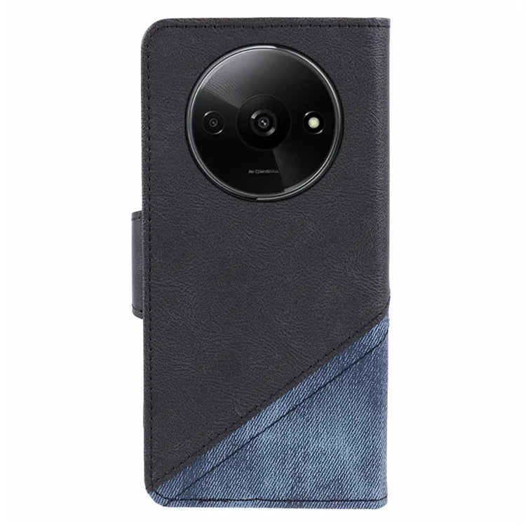 For Xiaomi Redmi A3 Case Crazy Horse Texture Splicing Phone Wallet Cover