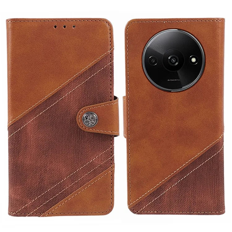 For Xiaomi Redmi A3 Case Crazy Horse Texture Splicing Phone Wallet Cover