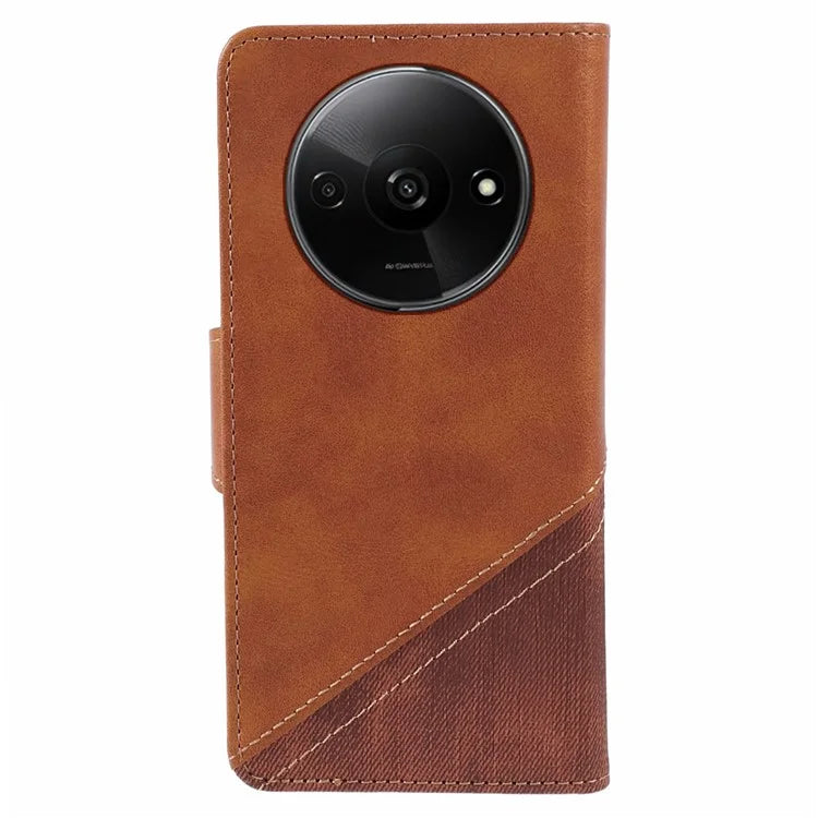 For Xiaomi Redmi A3 Case Crazy Horse Texture Splicing Phone Wallet Cover