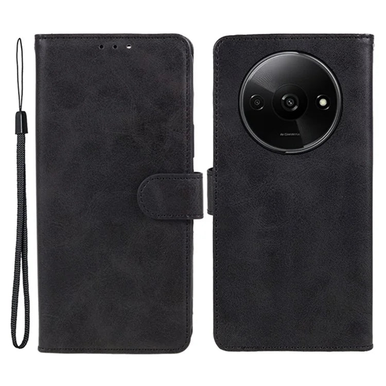 For Xiaomi Redmi A3 Case Calf Texture Leather Mobile Phone Cover with Magnetic Clasp