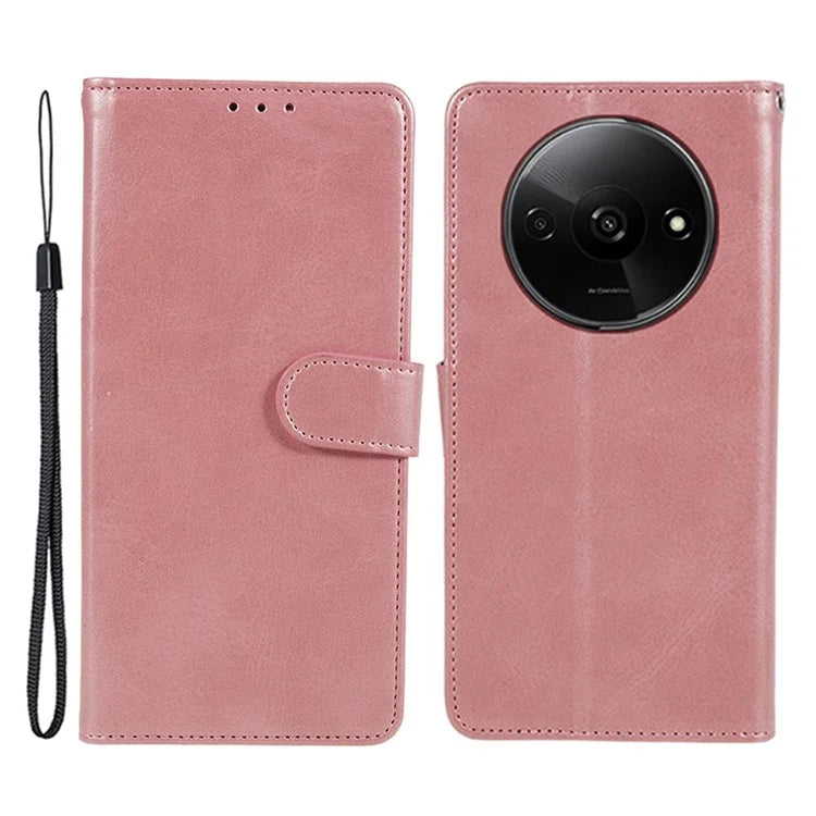 For Xiaomi Redmi A3 Case Calf Texture Leather Mobile Phone Cover with Magnetic Clasp