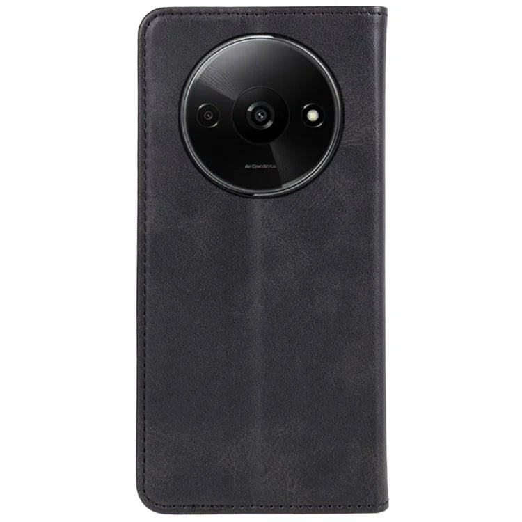 For Xiaomi Redmi A3 Leather Phone Case Calf Texture Wallet Cover Magnetic Auto-absorbed