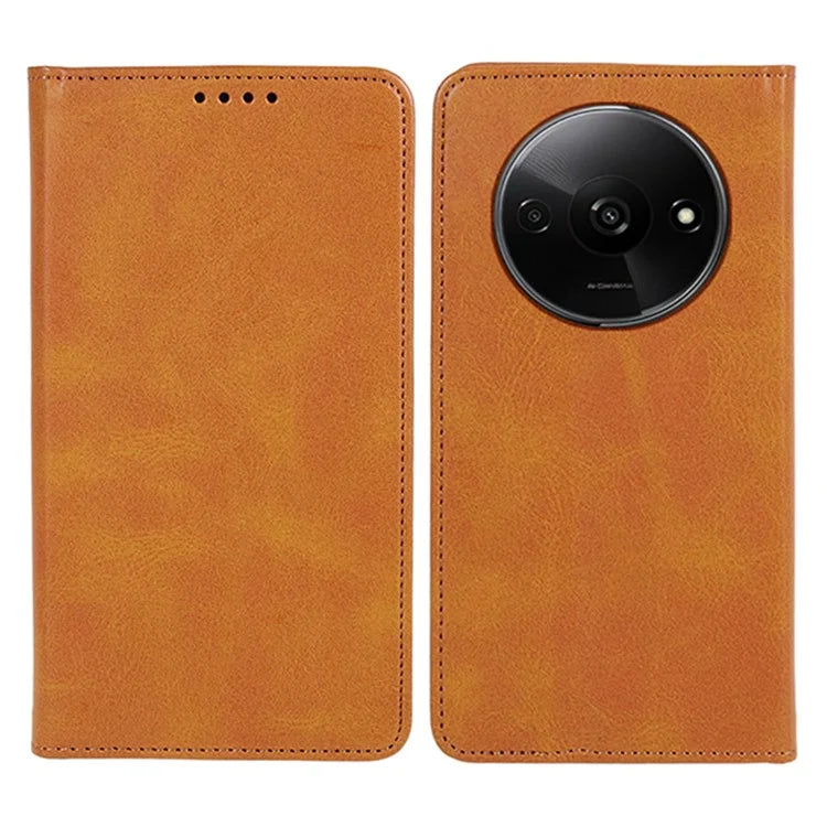 For Xiaomi Redmi A3 Leather Phone Case Calf Texture Wallet Cover Magnetic Auto-absorbed