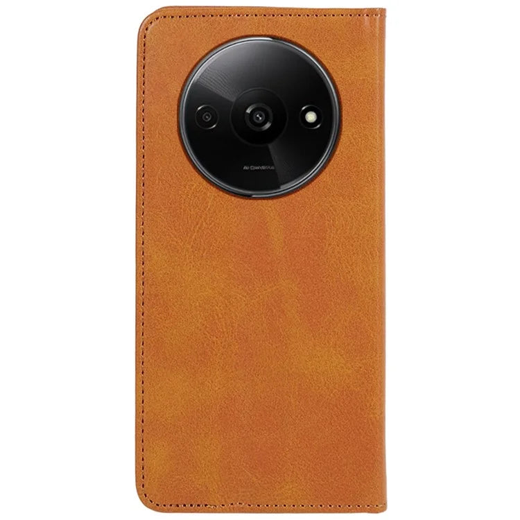 For Xiaomi Redmi A3 Leather Phone Case Calf Texture Wallet Cover Magnetic Auto-absorbed