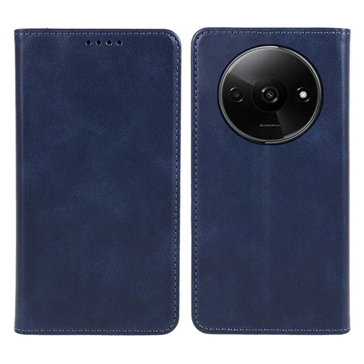 For Xiaomi Redmi A3 Leather Phone Case Calf Texture Wallet Cover Magnetic Auto-absorbed