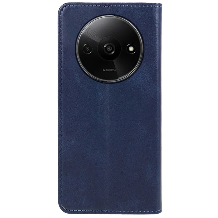 For Xiaomi Redmi A3 Leather Phone Case Calf Texture Wallet Cover Magnetic Auto-absorbed