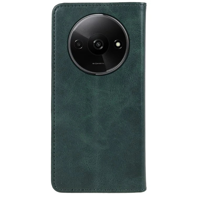 For Xiaomi Redmi A3 Leather Phone Case Calf Texture Wallet Cover Magnetic Auto-absorbed