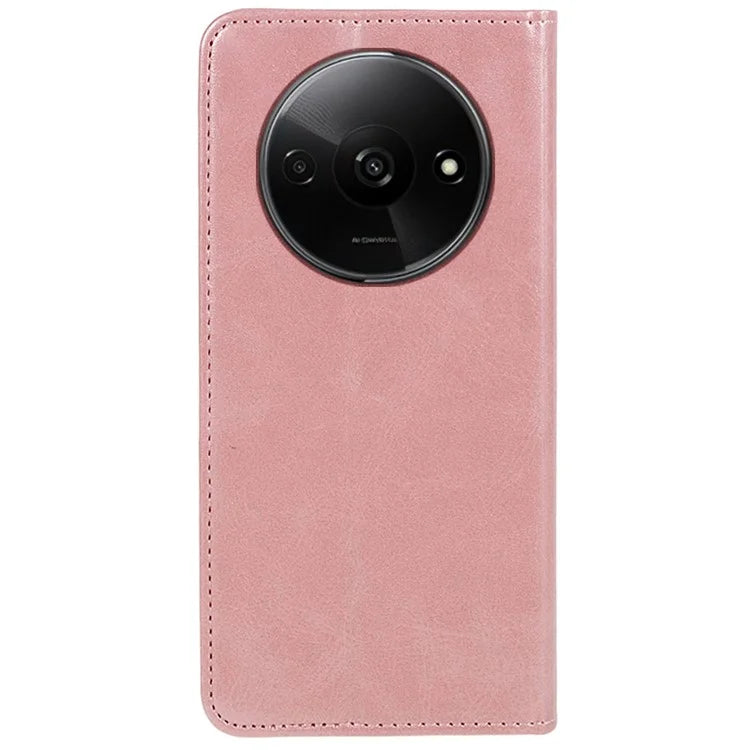 For Xiaomi Redmi A3 Leather Phone Case Calf Texture Wallet Cover Magnetic Auto-absorbed
